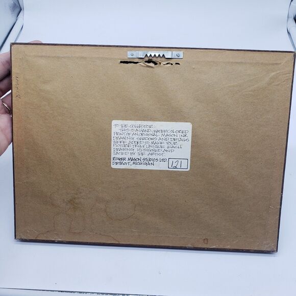 VTG 1978 Roger Mason Framed Print Individually Watercolored Train Engine‎ RARE - Picture 5 of 10